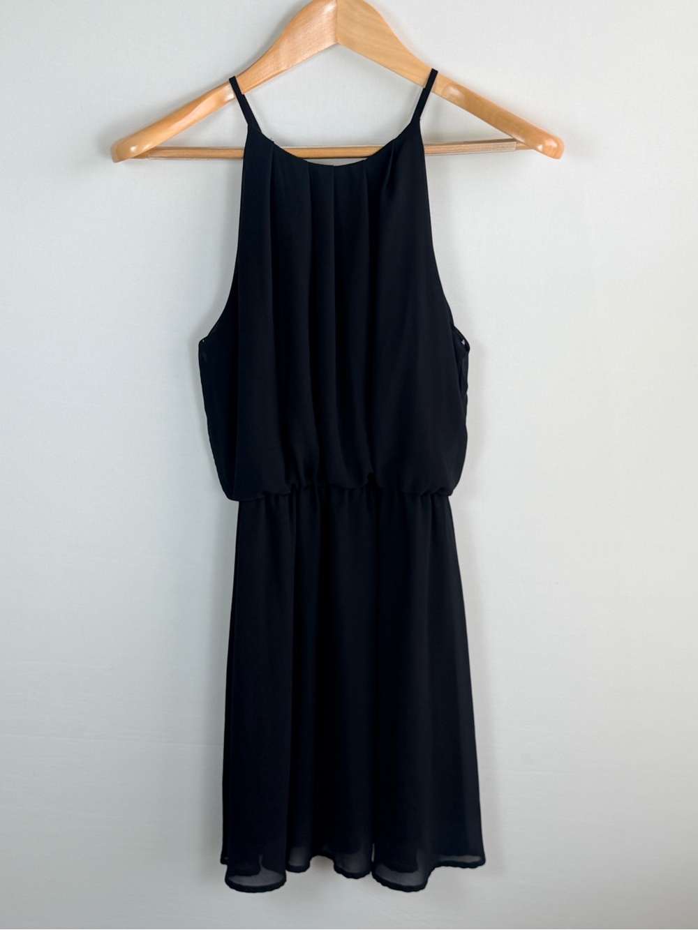 DNA Couture Black Chiffon Blouson Dress Small